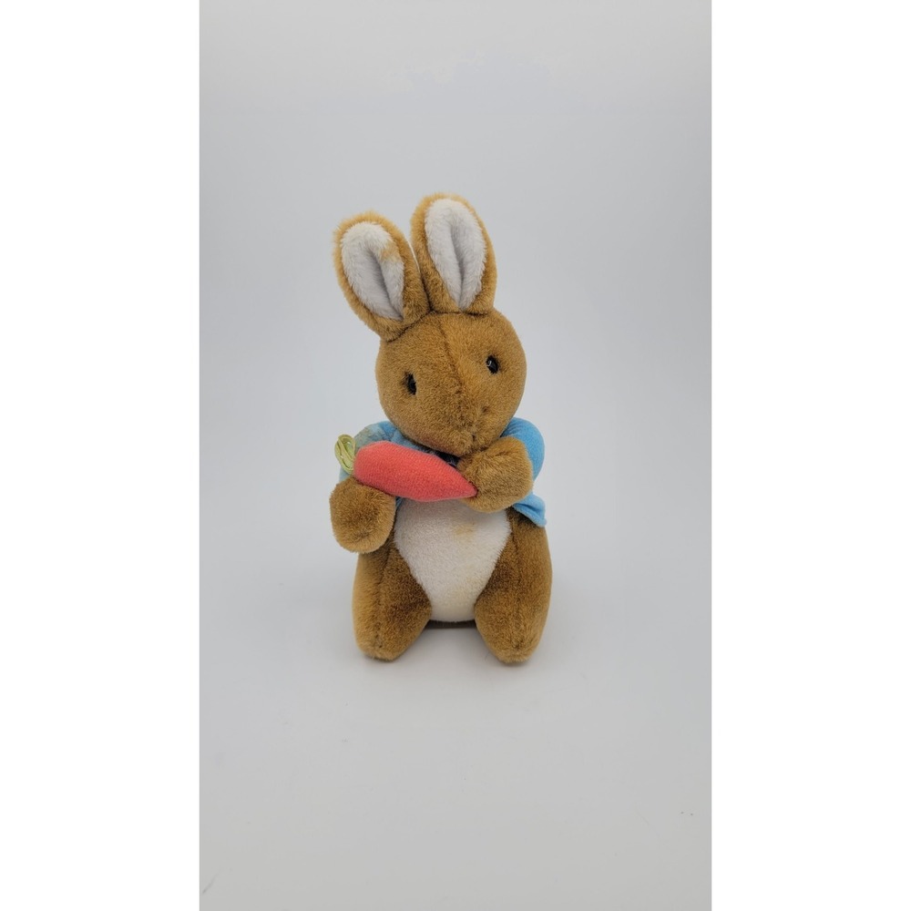 Vintage Eden Frederick Warne Peter Rabbit Plush w‎ Carrot Small 8" Bunny Jacket